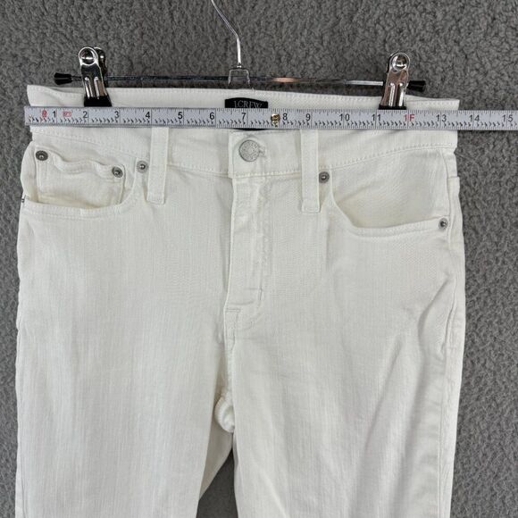 J.Crew Flare Crop Mid Rise White Jean in stretch Sz 26 BO933 - Picture 7 of 15